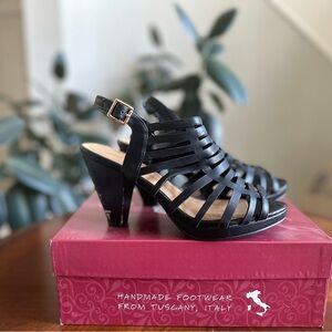 Italian Shoemakers Black Strappy Heels